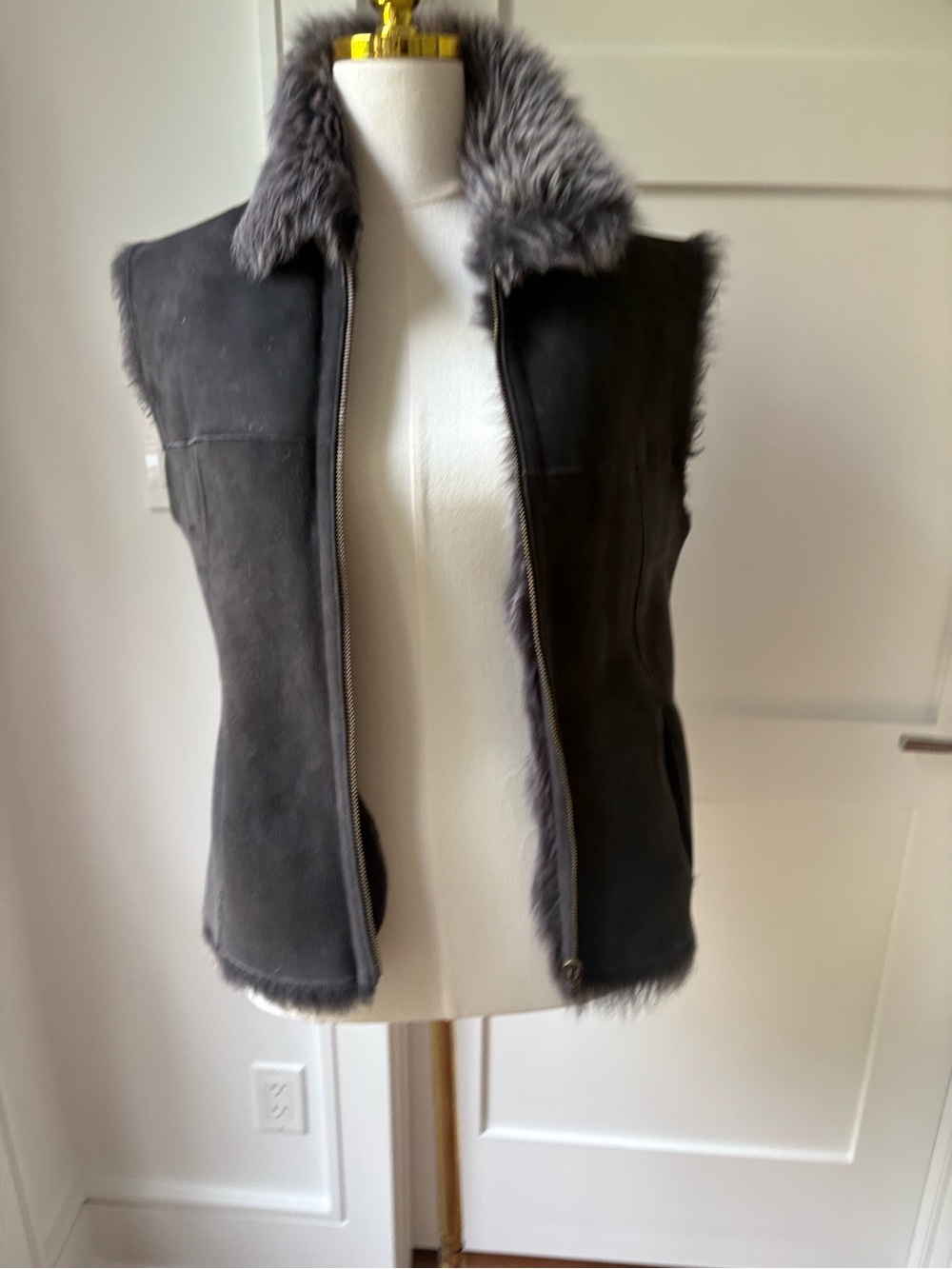 Suede/fur vest